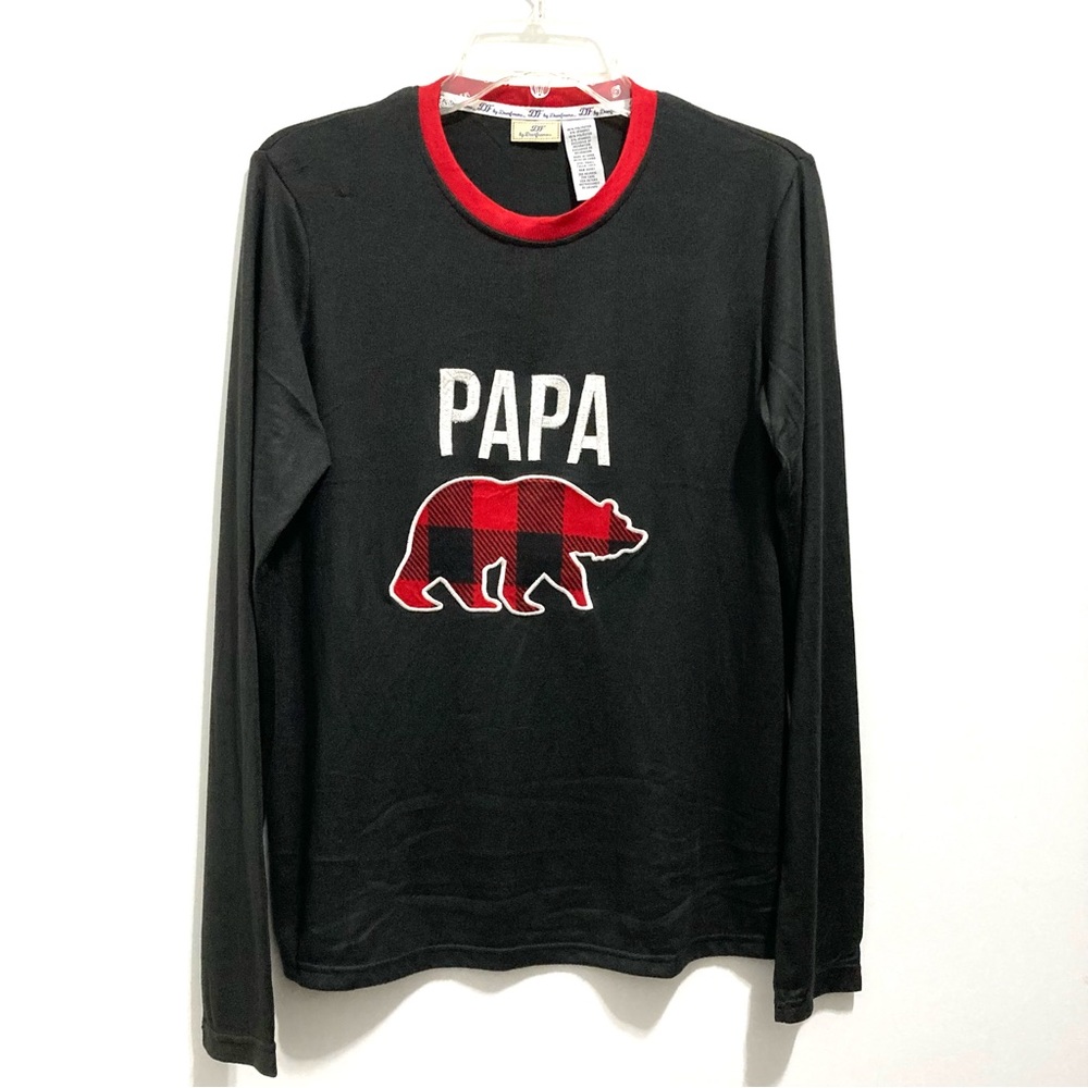 🌸NEW Men’s Papa Bear Buffalo Check Plaid Christmas Long Sleeve Top